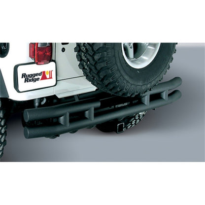 Rugged Ridge 3-In Dbl Tube Rear Bumper w/ Hitch 55-86 CJ