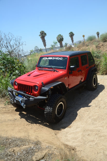 DV8 Offroad 07-18 Jeep Wrangler JK 2 Piece Fast Back Hard Top 4 Door - Black