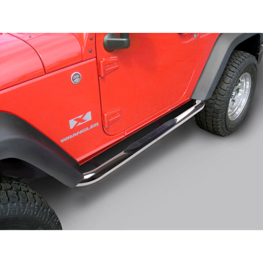 Rugged Ridge 3-In Round Tube Side Step SS 07-18 2-Door JK