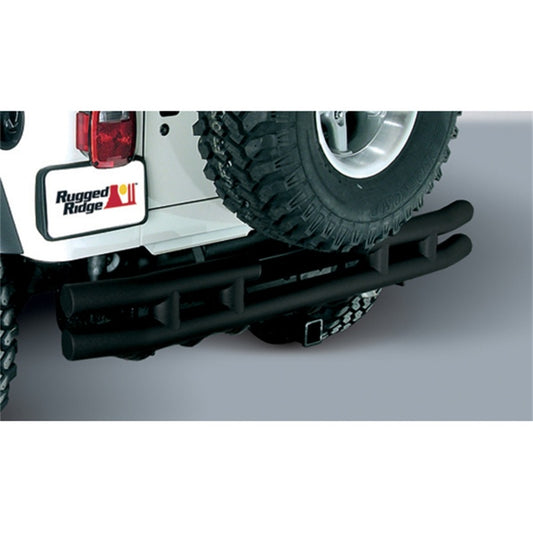 Rugged Ridge 3-In Dbl Tube Rear Bumper w/ Hitch 55-86 CJ