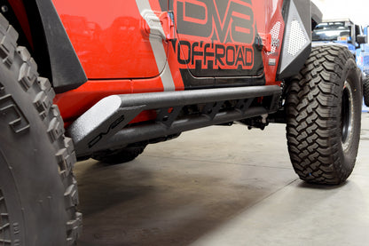 DV8 Offroad 2018+ Jeep Wrangler JL Tubular Rock Slider Step w/ Plated End Caps