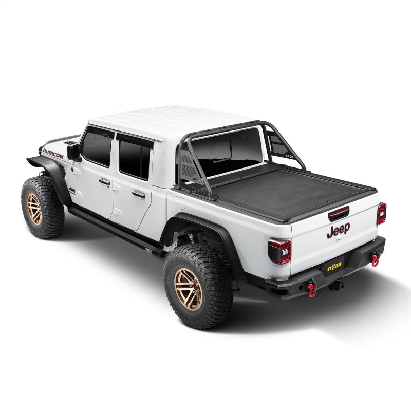 Rugged Ridge 20-22 Jeep Gladiator w/o Trail Rail Sys Armis Tonneau Cover w/Max Track - Tex. Blk