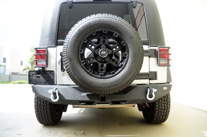 DV8 Offroad 07-18 Jeep Wrangler JK Steel Full Length Rear Bumper