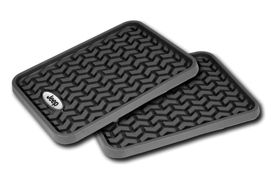 Rugged Ridge Floor Liner Rear Black Universal Jeep Logo