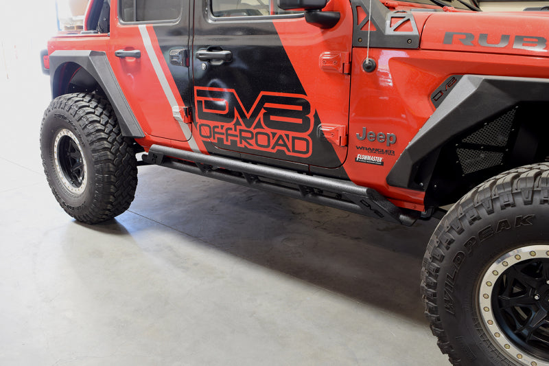 DV8 Offroad 2018+ Jeep Wrangler JL Tubular Rock Slider Step w/ Plated End Caps