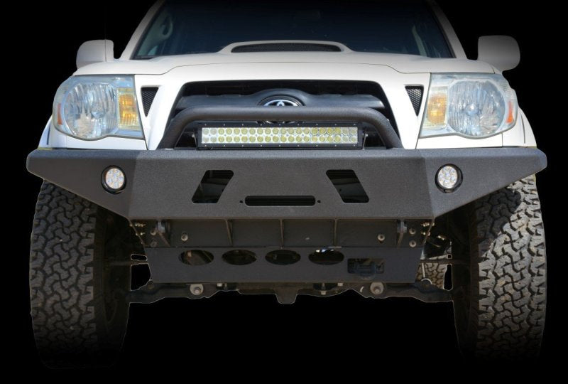 DV8 Offroad 05-15 Toyota Tacoma Front Bumper Winch Ready - Black Powdercoat