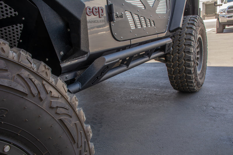 DV8 Offroad 2018+ Jeep JL 2 Door Tubular Rock Slider w/ Plated End Caps