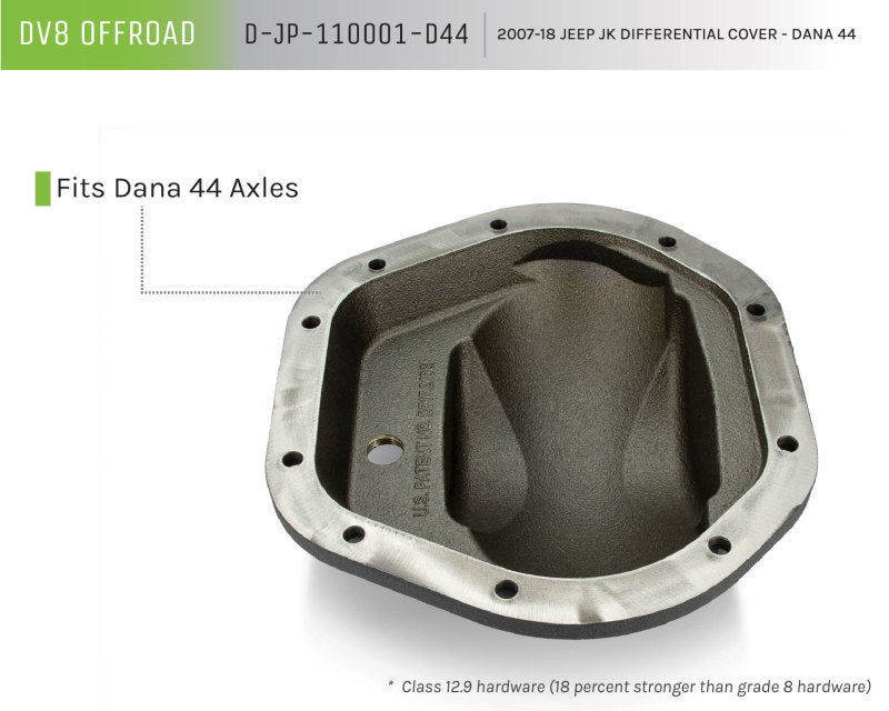 DV8 Offroad HD Dana 44 Diff Cover Cast Iron Gray Powdercoat