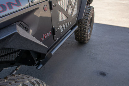 DV8 Offroad 2018+ Jeep JL 2 Door Tubular Rock Slider w/ Plated End Caps