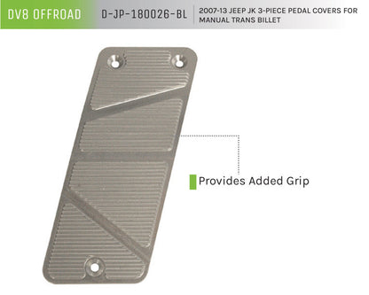 DV8 Offroad 2007-2013 Jeep JK Billet Pedal Covers Manual 3 Pc