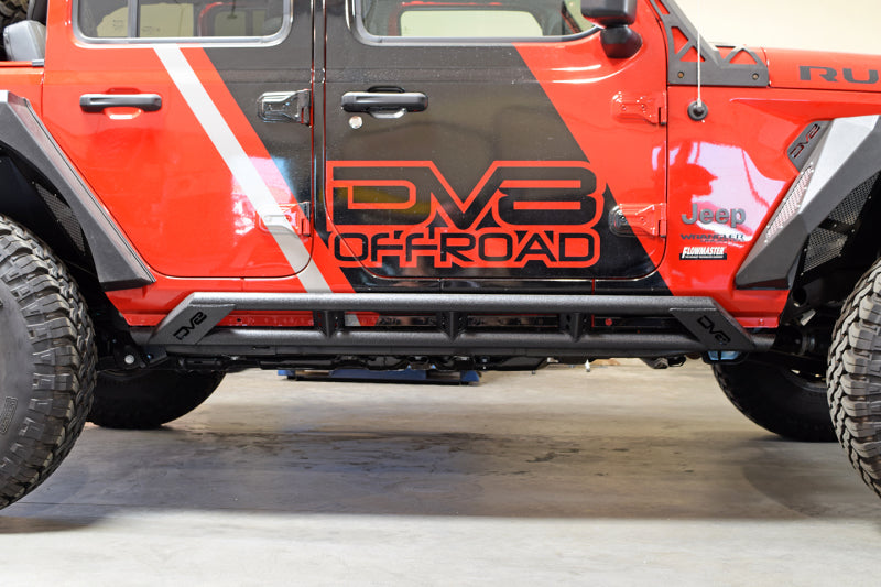 DV8 Offroad 2018+ Jeep Wrangler JL Tubular Rock Slider Step w/ Plated End Caps