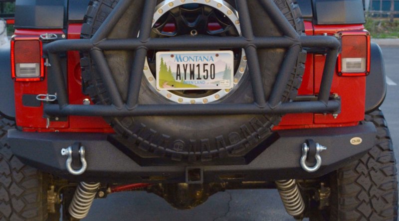 DV8 Offroad 07-18 Jeep Wrangler JK Steel Full Length Rear Bumper