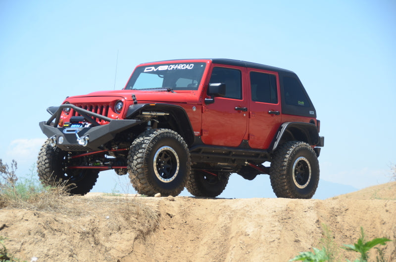 DV8 Offroad 07-18 Jeep Wrangler JK 2 Piece Fast Back Hard Top 4 Door - Black